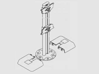 Напольный кронштейн KНC5 (700 мм) внутр. монт., ВР500-600, (c декор.кр.) 20/22/30/33 (10 шт в уп)